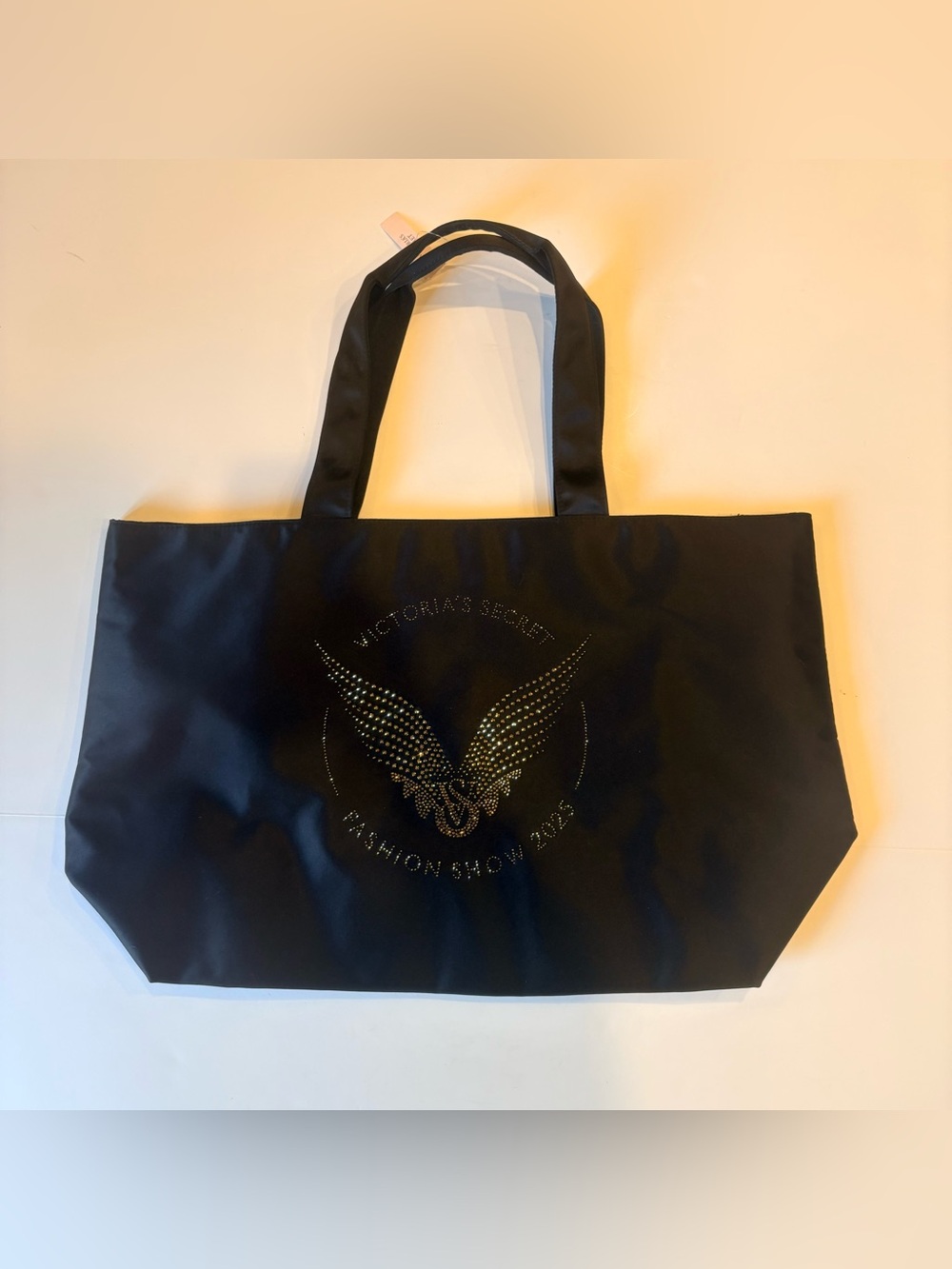 Victoria's Secret Black Tote with Crystal Wing Emblem NWT